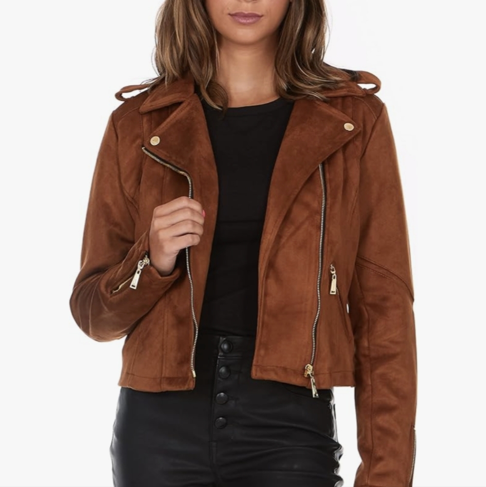 Jou Jou Brown Faux Suede Jacket XL